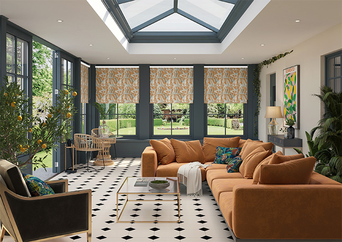 Tropical Wildcats, Mandarin - Roller Blind - Image 8